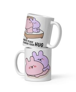 Alternative view of Asamimichan Valentine’s Day Mug – Kawaii Bunny Coffee Cup Gift for Her