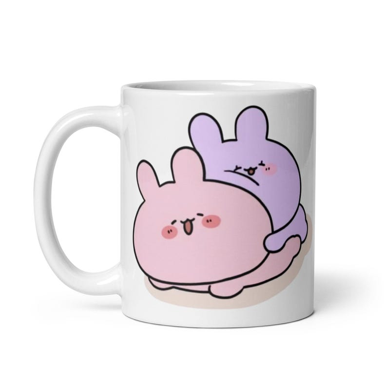 Asamimichan Valentine’s Day Mug – Kawaii Bunny Coffee Cup Gift for Her - Image 3