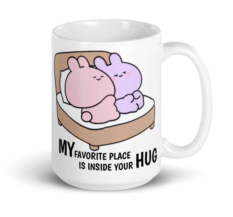 Asamimichan Valentine’s Day Mug – Kawaii Bunny Coffee Cup Gift for Her